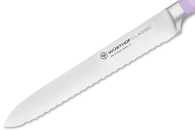 Wusthof Classic Colour Purple Yam forged sausage knife 14cm serrated blade