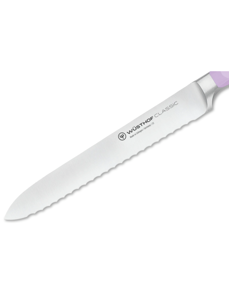Wusthof Classic Colour Purple Yam forged sausage knife 14cm serrated blade