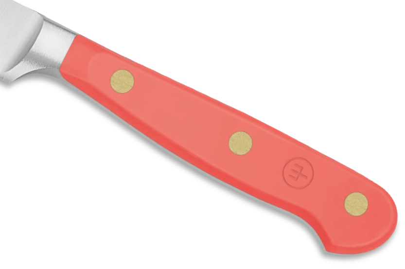 Wusthof Classic Colour Coral Peach smidd pølsekniv med 14 cm takket blad