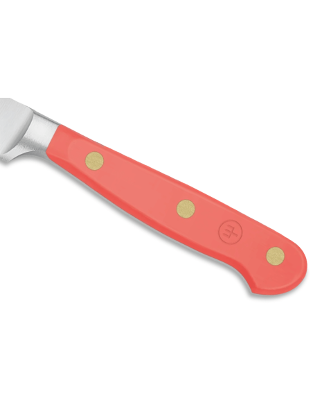 Wusthof Classic Colour Coral Peach smidd pølsekniv med 14 cm takket blad