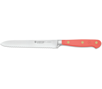 Wusthof Classic Colour Coral Peach smidd korvkniv 14cm tandat blad