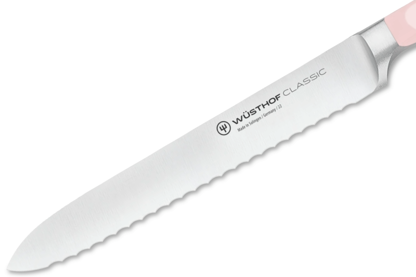 Wusthof Classic Colour Pink Himalayan Salt geschmiedetes Wurstmesser mit Wellenschliff 14cm