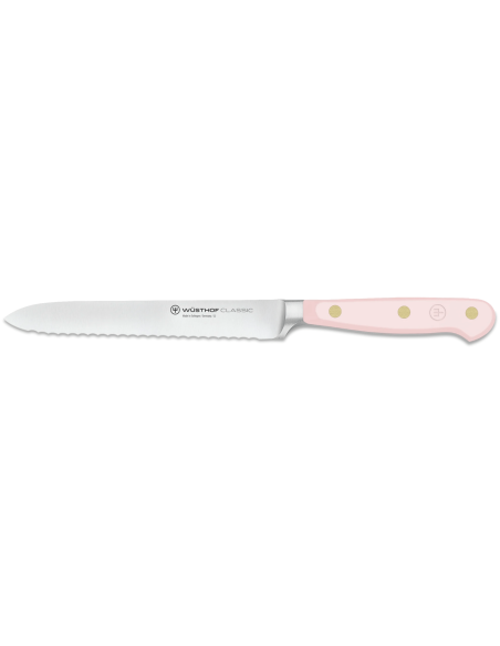 Wusthof Classic Colour Pink Himalayan Salt gesmeed worstmes 14cm gekarteld lemmet