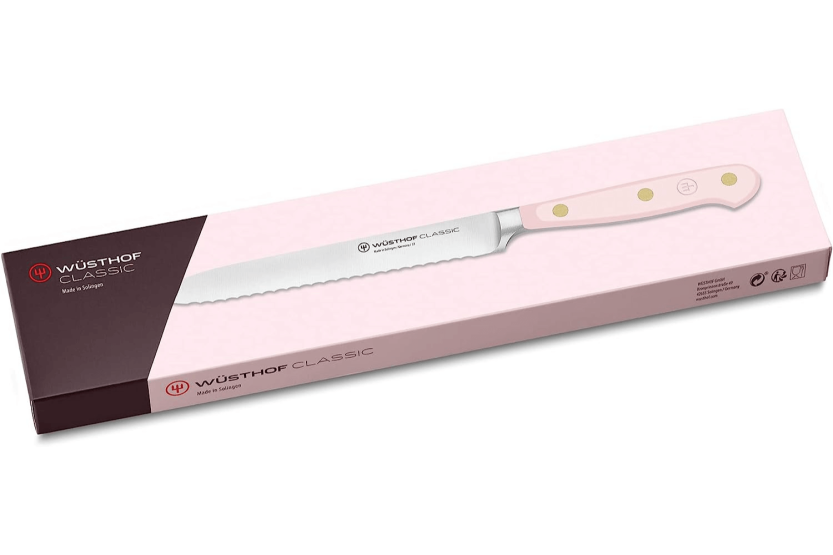 Wusthof Classic Colour Pink Himalayan Salt geschmiedetes Wurstmesser mit Wellenschliff 14cm