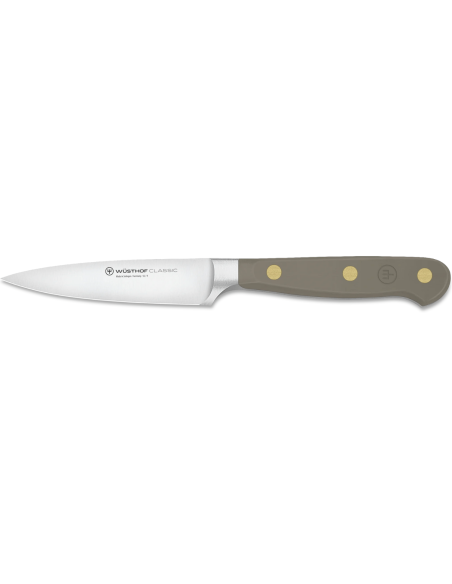 Faca de aparar forjada Wusthof Classic Colour Velvet Oyster com 9 cm de lâmina
