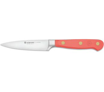 Wusthof Classic Colour Coral Peach smidd skrellekniv med 9 cm blad