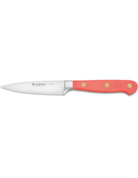 Faca de aparar forjada Wusthof Classic Colour Coral Peach com 9 cm de lâmina