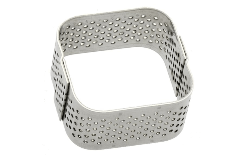 Mallard Ferrière forma perfurada quadrada mini em aço inoxidável para petits fours