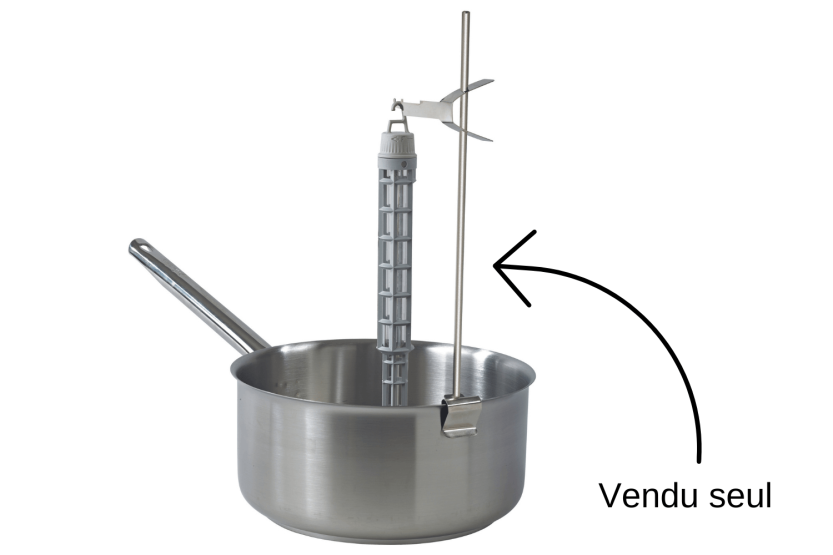 Soporte de acero inoxidable para batidor/termómetro