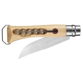 Opinel perinteinen veitsi n°10 terä 10cm pyörivä sulkukappale + korkkiruuvi + pullonavaaja 2