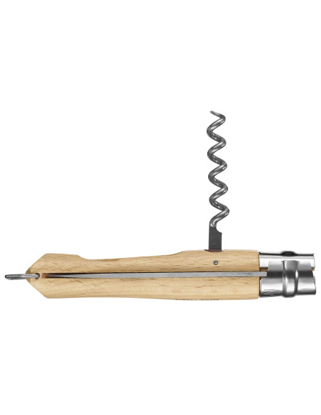 Opinel perinteinen veitsi n°10 terä 10cm pyörivä sulkukappale + korkkiruuvi + pullonavaaja