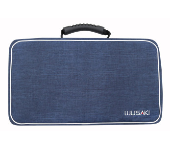 Valigetta Wusaki blu vuota per 21 coltelli e utensili + 1 grande tasca portaoggetti