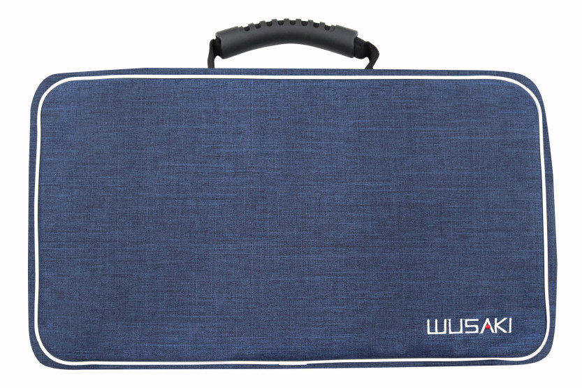 Valigetta Wusaki blu vuota per 21 coltelli e utensili + 1 grande tasca portaoggetti