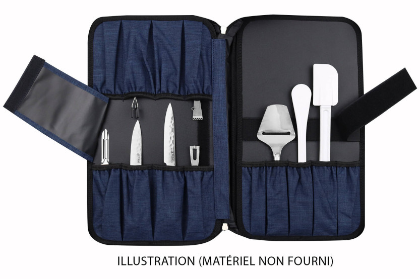 Leerer Koffer Wusaki blau für 21 Messer und Utensilien + 1 große Aufbewahrungstasche