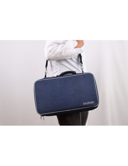 Empty blue Wusaki case for 21 knives and utensils + 1 large storage pocket