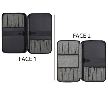 Mala Wusaki cinzenta vazia para 21 facas e utensílios + 1 bolso grande para arrumação 2