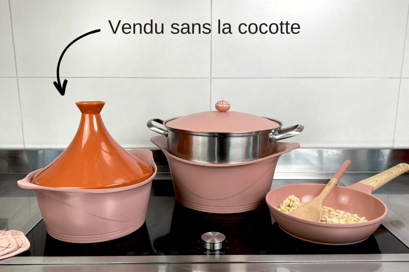Cookut keramisk tagine-lokk til L'Incroyable cocotte 28 cm + oppskriftshefte