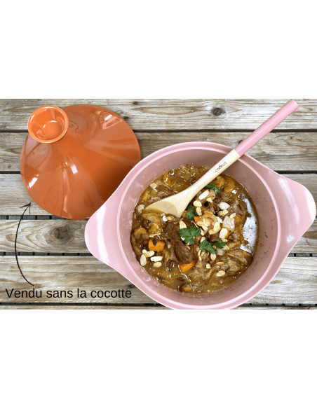 Cookut keramisk tagine-låg til L'Incroyable cocotte 28 cm + opskriftshæfte
