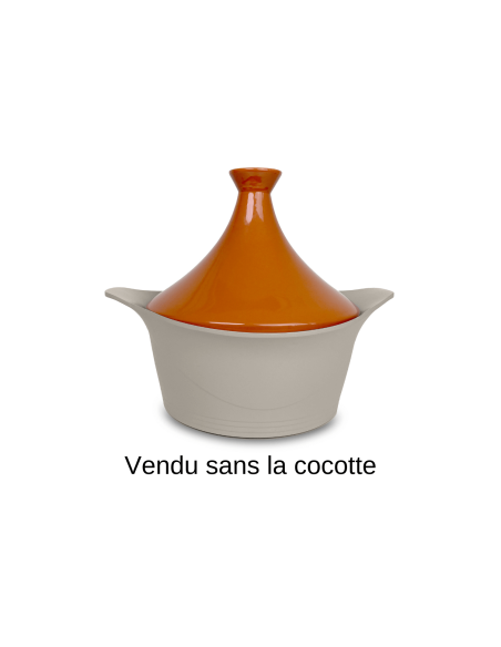 Cookut keramisk tagine-låg til L'Incroyable cocotte 24 cm + opskriftshæfte