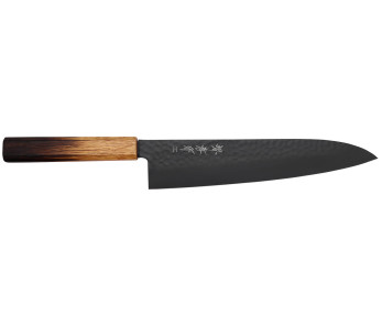 Coltello da chef giapponese Sakai Takayuki Kurokage 24 cm con manico in rovere bruciato