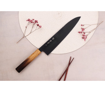 Sakai Takayuki Kurokage Cuchillo de cocinero japonés de 24 cm con mango de roble quemado 2