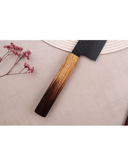 Sakai Takayuki Kurokage Faca de chef japonesa de 24 cm com cabo de carvalho queimado