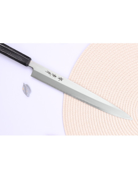 Sakai Takayuki Nanairo Faca japonesa Faca yanagiba de 24 cm Cabo em resina lacada a ABS