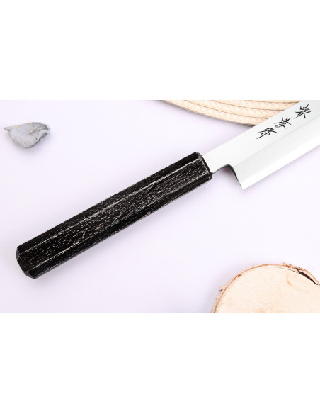 Sakai Takayuki Nanairo 21cm Japanese Yanagiba knife ABS lacquered resin handle