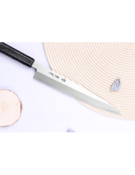 Sakai Takayuki Nanairo 21 cm japansk Yanagiba-kniv ABS-lakeret resin-håndtag