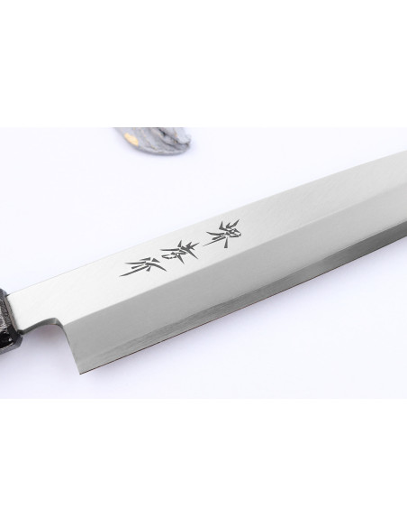 Sakai Takayuki Nanairo 21cm Japanese Yanagiba knife ABS lacquered resin handle
