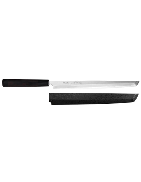 Sakai Takayuki Byakko 27cm sakimaru takohiki cuchillo artesanal japonés mango de ébano + funda