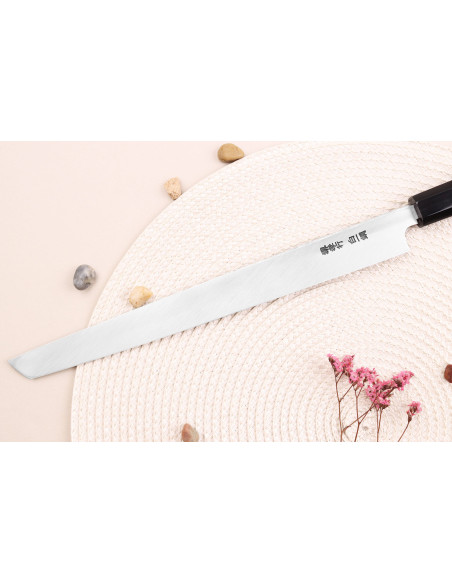 Sakai Takayuki Byakko 27cm japanilainen sakimaru takohiki veitsi eebenpuu kahva + tuppi
