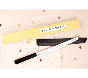 Sakai Takayuki Byakko 27cm sakimaru takohiki cuchillo artesanal japonés mango de ébano + funda 2