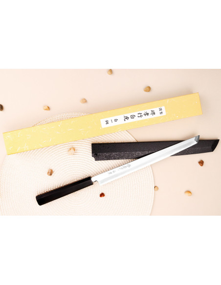 Sakai Takayuki Byakko 27cm sakimaru takohiki faca artesanal japonesa cabo em ébano + bainha