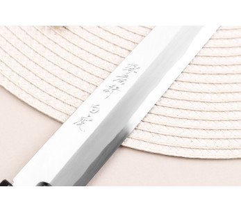 Sakai Takayuki Byakko 24cm käsintehty japanilainen Yanagiba veitsi eebenpuu kahva + tuppi 2