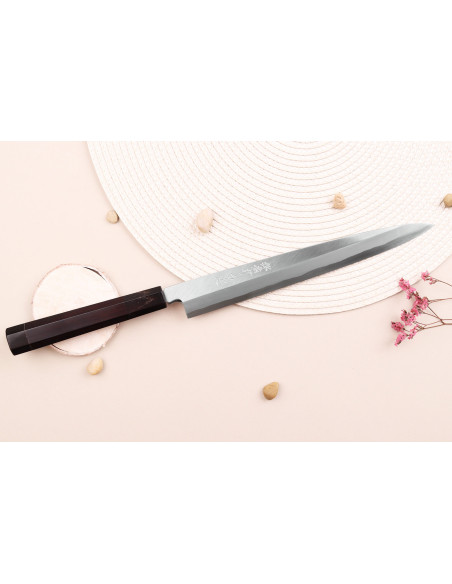Sakai Takayuki Byakko 24cm käsintehty japanilainen Yanagiba veitsi eebenpuu kahva + tuppi