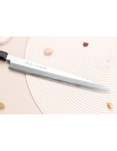 Sakai Takayuki Byakko 24cm käsintehty japanilainen Yanagiba veitsi eebenpuu kahva + tuppi