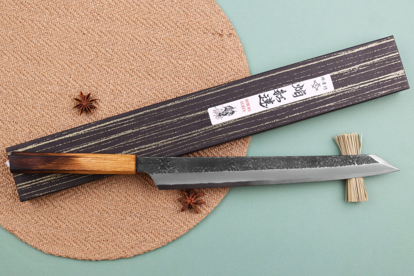 Coltello yanagiba japonais artisanal Sakai Takayuki Homura Guren 30cm