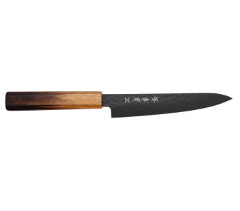 Faca universal japonesa Sakai Takayuki Kurokage 15cm Cabo em carvalho queimado