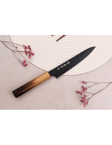 Sakai Takayuki Kurokage 15cm Japanilainen yleispuukko Palanut tammi kahva