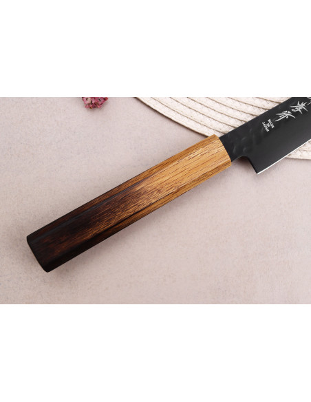 Faca universal japonesa Sakai Takayuki Kurokage 15cm Cabo em carvalho queimado