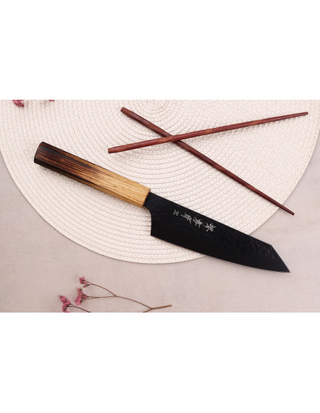 Sakai Takayuki Kurokage 16cm Coltello santoku giapponese Coltello kiritsuke con manico in rovere bruciato