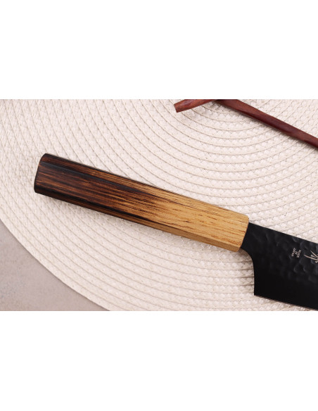 Sakai Takayuki Kurokage 16cm Coltello santoku giapponese Coltello kiritsuke con manico in rovere bruciato