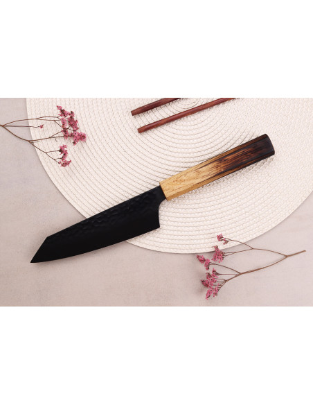 Sakai Takayuki Kurokage 16cm Coltello santoku giapponese Coltello kiritsuke con manico in rovere bruciato