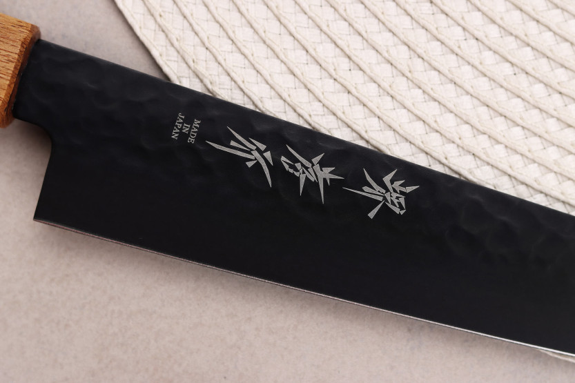 Sakai Takayuki Kurokage VG10 coltello sujihiki giapponese da 24 cm con manico in rovere bruciato