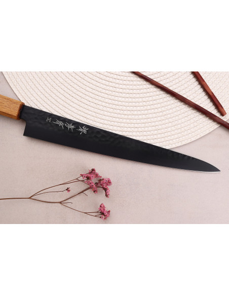 Sakai Takayuki Kurokage VG10 coltello sujihiki giapponese da 24 cm con manico in rovere bruciato