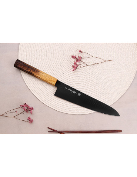 Sakai Takayuki Kurokage VG10 21 cm japansk kokkekniv med håndtak av brent eik