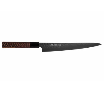 Cuchillo japonés sujihiki Sakai Takayuki Kurokage VG10 24cm con mango de madera de wengewood