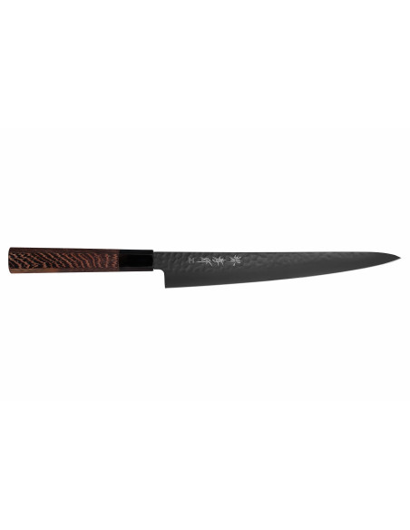 Cuchillo japonés sujihiki Sakai Takayuki Kurokage VG10 24cm con mango de madera de wengewood
