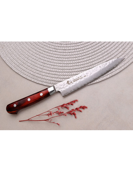 cuchillo universal japonesa Sakai Takayuki Damascus Western 33 hojas 15cm